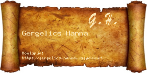 Gergelics Hanna névjegykártya